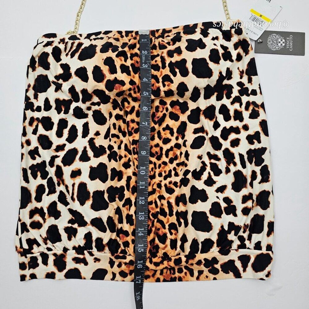 Vince Camuto Cheetah Print Chain Halter Blouson Tankini Top Women's Size M NWT - Picture 13 of 13